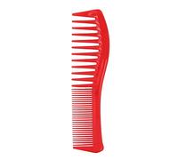 Les dents arrondies empêchent la blessure de cuir chevelu pour le matériel professionnel 18x5cm d'ABS d'utilisation Uplory démêlant, dent large de peigne de cheveux (Red)