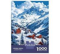 Les Deux Alpes Ski Resort 1000 Piece Jigsaw Puzzle, Old Europe Travel Artwork, 1000 Pieces for Adults, Travel Gift for Families, Relaxing Challenge, 38x26cm/1000pcs