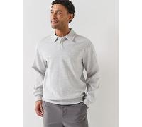 Les Deux Ben Polo Pique Rugby Long Sleeve Sweat Polo Shirt, Grey, Size Xl, Men Grey