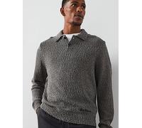 Les Deux Billy Mouline Knitted Polo Shirt, Dark Grey, Size S, Men Dark Grey
