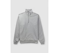 LES DEUX Mens Crew Half Zip Sweatshirt In Grey Mlange Mens Clothing Size: M, Colour: Grey Fabric