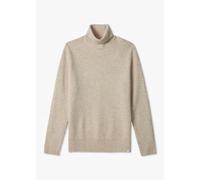 LES DEUX Mens Eddie Wool Rib Rollneck Knit In Light Sand MZlange Mens Clothing Size: M, Colour: Beige Fabric