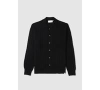 LES DEUX Mens Garret Knit Ls Shirt In Black Mens Clothing Size: M, Colour: Black Fabric