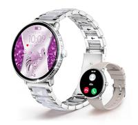 LES FLEURS Smart Watches for Women with 2 Bands, 1.54" Womens Smartwatch Answer/Make Calls for iOS Android, IP68 Fitness Trackers with Sleep Heart Rate SpO2 Blood Pressure Monitor Female Cycle