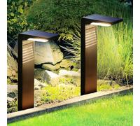 LES FLEURS Solar Lights Outdoor Garden, Super Bright 2 Pack LED Landscape Lighting, Waterproof Garden Lights, Auto ON/Off Outdoor Light for Yard, Lawn, Patio, Driveway, Sidewalk, Walkway Decorative