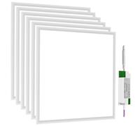LES FLEURS Square Led Panel Lights 600 x 600 mm, 4000K Natural Light Recessed Office Ceiling Panel Down Light, 30W 3850 Lumen Commercial Flat Backlit Fixture (6 Packs)