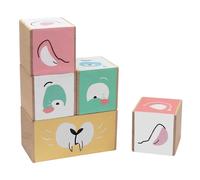 Les Frimousse Wooden Cubes - Set of 5 Multicoloured one size