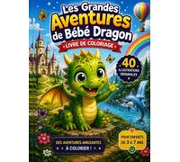 Les Grandes Aventures de Bébé Dragon: Livre de coloriage pour enfants de 3 à 7 ans - 40 aventures amusantes avec de gros dessins faciles à colorier