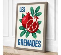 Les Grenades Vintage Canvas Wall Art Print 30x20 Inch