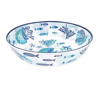 Les Jardins de la Comtesse - Large Melamine Salad Bowl - Caribbean 4 Litre Diameter 31 cm Sea Blue and Fish
