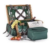 Les Jardins de la Comtesse - Picnic Basket for 2 people "Champs-Elysées", complete with insulated pocket and tablecloth, size : 48 x 30 x 21 cm