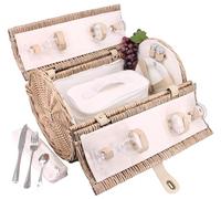 Les Jardins de la Comtesse - Picnic Basket for 4 people "Opera" complete with insulated pocket - size : 47 x 30 x 30 cm