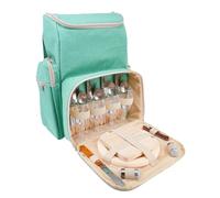 Les Jardins de la Comtesse - Picnic Escapade Backpack - 4 Persons - Complete with Insulated Compartment - Strong and lightweight plates - Many pockets - 29 x 15 x 44 cm (Turquoise)