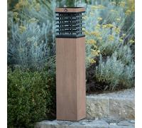 Les Jardins LED solar path light Tekura, grey, wood, 75 cm