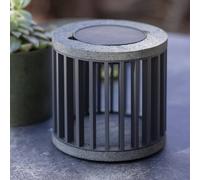 Les Jardins LED solar table lamp Halo, grey, aluminium/granite