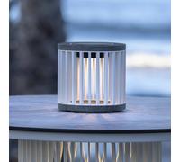 Les Jardins LED solar table lamp Halo, white, aluminium/granite