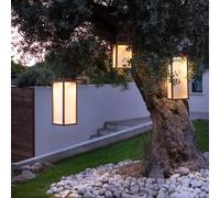Les Jardins Tradition LED solar lantern made of teak Height 65 cm