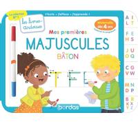 Les livres-ardoises - Mes premières majuscules bâton: Avec 1 feutre effaçable 2 couleurs