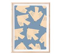 Les Oiseux Bleus poster Blue 30x40