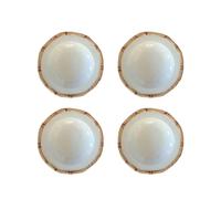 Les-Ottomans Bamboo ceramic soup plates (set of four) - White One Size
