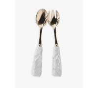 Les Ottomans Green Radicchio Hand-painted Ceramic Fork and Spoon Set