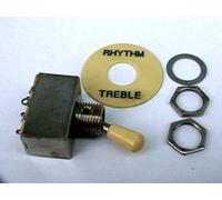 LES PAUL TYPE RHYTHM/TREBLE PICKUP SWITCH WITH CREAM KNOB AND SURROUND NEW