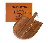 Les Plaisirs Du Chef Acacia Wood Pizza Peel 30 × 42 cm - Pizza Board & Serving Plate - Natural & Robust - Ideal for Small Pizzas & Tarte Flambées (Large)