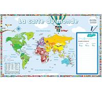 Les posters effaçables - La carte du monde: Avec une zone effaçable pour s'entraîner