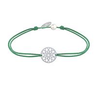 LES POULETTES BIJOUX - Bracelet Link 925 Silver Medal Mandala Seed of Life - Green