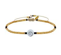 LES POULETTES BIJOUX - Bracelet Link Eye of Saint Lucy and Small Shiny Pearls - Gold