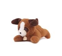 Les P'tits Relax Lying Down Weighted Dog Soft Toy 22 cm Brown