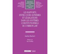 Les rapports entre Cours suprêmes et législateurs dans les systèmes constitutionnels de Common Law: RECHERCHES COMPAREES SUR LA TROISIEME VOIE DU CONSTITUTIONNALISME (150)