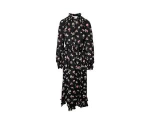 Les Reveries Women's Preloved Tie-front Maxi Dress in Floral Print Silk | Size: 34