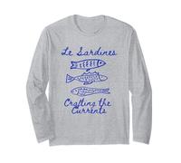 Les sardines crafting the currents sardine graphic Long Sleeve T-Shirt