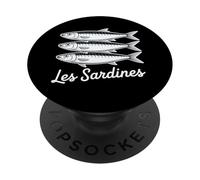 Les Sardines French Bistro Nautical Seafood Art PopSockets Adhesive PopGrip