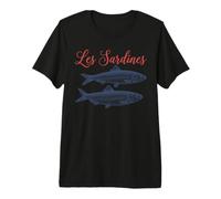 Les Sardines Retro Fish Graphic Coastal Sardine Aesthetic Premium T-Shirt
