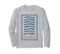 Les Sardines Retro Seafood Mediterranean Vibes Long Sleeve T-Shirt