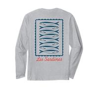 Les Sardines Retro Seafood Mediterranean Vibes Long Sleeve T-Shirt