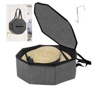 Les-Theresa 17x7In Large Hat Box Boxes Storage with Lids and Shoulder Strap Storage Box Case Foldable Beach Bag Hat Carrier Bag for Travel Closet or Travel (Grey)