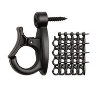 Les-Theresa 20/30Pcs Q-Hanger Screw String Light Hooks for Outdoor Plastic Black Screw in String Lights Outdoor Hooks for Lights & Indoor with Safe Buckle (20pcs)