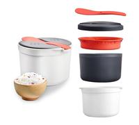 Les-Theresa 2L 2-Layer Microwave Rice Cooker Steamer Maker Steamer Set With Rice Scoop Microwave Steam Pot For Pasta, Potatoes, Vegetables