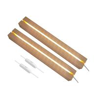 Les-Theresa 2Pcs Wooden Led Light Base 11.81In, Wooden Lighted Base Stand Led Lights Display Base for Display with USB Switch Led Base for Acrylic 3D Crystal Glass Resin Art (Warm)