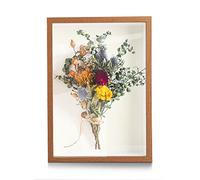 Les-Theresa 3D Shadow Box, Walnut Brown, 31.5 x 22.5 cm, MDF Synthetic Wood, Rectangular, Wall Mount, Shadow Box