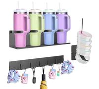 Les-Theresa 3Pcs Magnetic Cup Storage Rack Tumbler Holder Space Saving Magnetic Cup Holder for Fridge, Magnetic Water Bottle Organizer Cup Organizer for Fridge for S-Tanley 20Oz 30Oz 40Oz Cups (01)