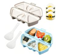 Les-Theresa 6 in 1 Onigiri Mould with Spoon 2 Pcs Rice Ball Maker Non-Stick