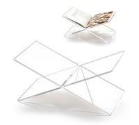 Les-Theresa Acrylic Book Stand, 28 * 15 * 13.5Cm Cook Book Holder Open Book Stand, Book Display Stand Display Easel for Magazine Art Cook Book Bible Quran (Clear)
