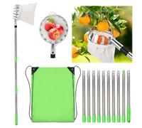 Les-Theresa Apple Picker Tool with Basket, Apple Grabber 2-13Ft Adjustable Telescopic Fruit Picker Pole with Telescopic Handle Easy to Assemble Fruit Grabber Picking Tool for Apple Orange Pear Etc