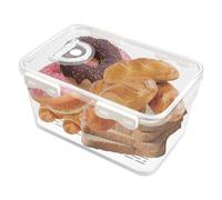 Les-Theresa Bread Bin Airtight, Bread Box With Time Recording Bread Storage Containers Airtight 12.8X8.4X5.9In Bread Container, Bread Airtight Container For Homemade Bread, Bun, Bagel, Loaf (White)
