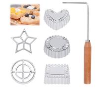 Les-Theresa Bunuelos Mold with Handle, Rosette Cookie Mold 6Pcs Achappam Mould, Cookie Mould Detachable Rosette Waffle Maker, Waffle Mold for Kitchen Baking Cooking