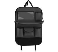 Les-Theresa Car Seat Organiser, Car Organiser Back Seat with Foldable Dining Table and Many Pockets Car Seat Back Protector, Car Backseat Tray for Toys Snacks Travel Essentials (Black)